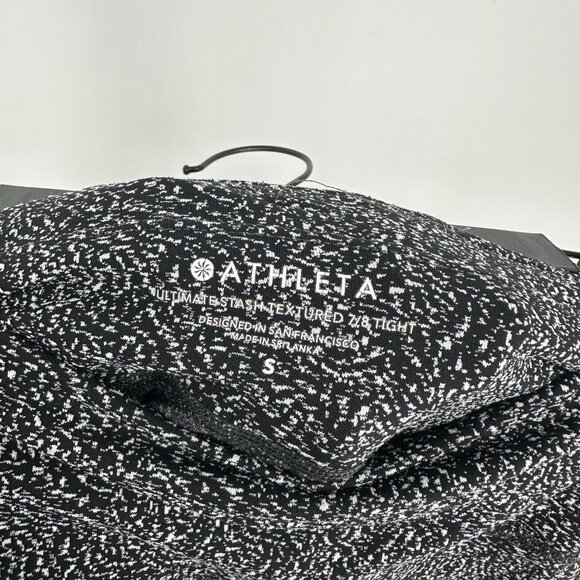 Athleta High Rise Ultimate Stash Pocket‎ Textured 7/8 Tight Black White Small - Picture 5 of 8